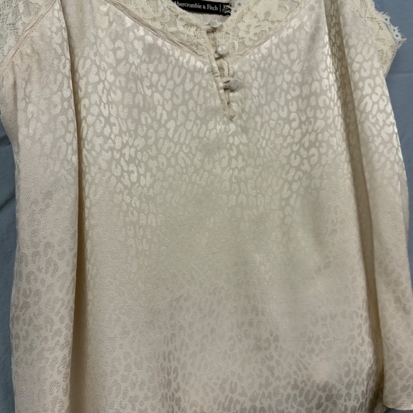 Y2K Abercrombie Fitch Women Satin Cami Sz XL Babydoll Lacey Cottage Fairy 2000s - Picture 3 of 12